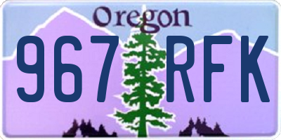 OR license plate 967RFK