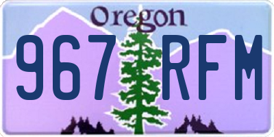 OR license plate 967RFM