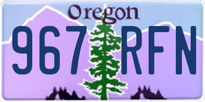 OR license plate 967RFN