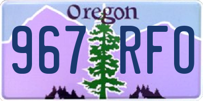 OR license plate 967RFO