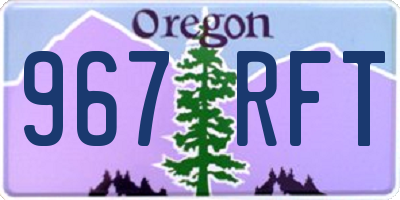 OR license plate 967RFT