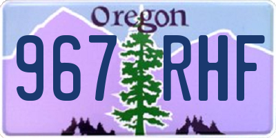 OR license plate 967RHF