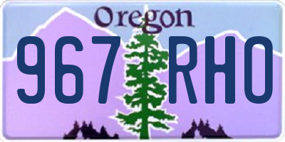 OR license plate 967RHO