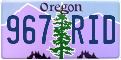 OR license plate 967RID