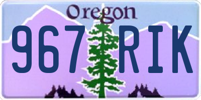 OR license plate 967RIK