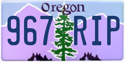 OR license plate 967RIP