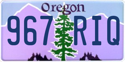 OR license plate 967RIQ