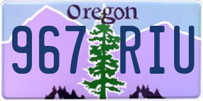 OR license plate 967RIU