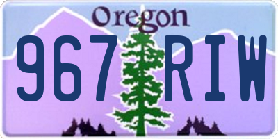OR license plate 967RIW