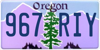OR license plate 967RIY