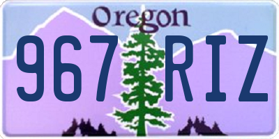 OR license plate 967RIZ