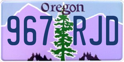 OR license plate 967RJD