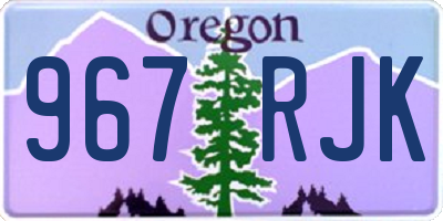 OR license plate 967RJK