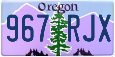 OR license plate 967RJX