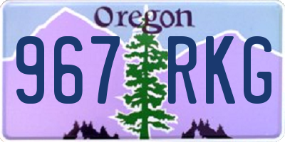 OR license plate 967RKG