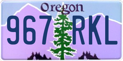 OR license plate 967RKL
