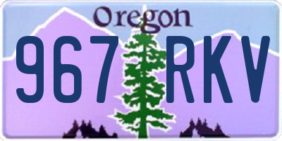OR license plate 967RKV