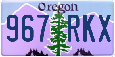 OR license plate 967RKX