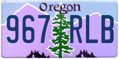 OR license plate 967RLB