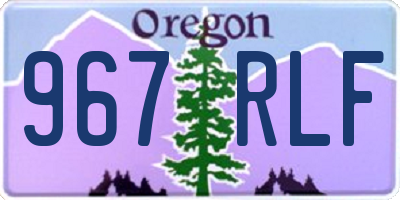 OR license plate 967RLF