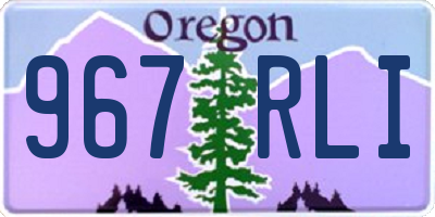 OR license plate 967RLI