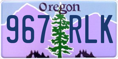 OR license plate 967RLK
