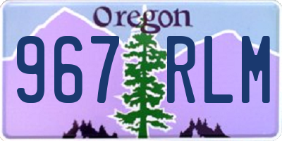OR license plate 967RLM