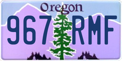 OR license plate 967RMF