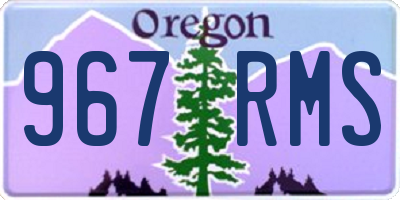 OR license plate 967RMS
