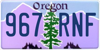 OR license plate 967RNF