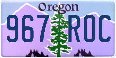 OR license plate 967ROC