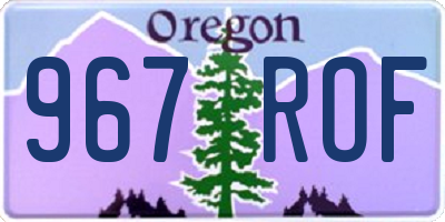 OR license plate 967ROF
