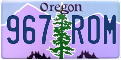 OR license plate 967ROM
