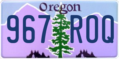 OR license plate 967ROQ