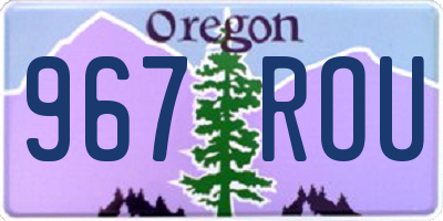 OR license plate 967ROU