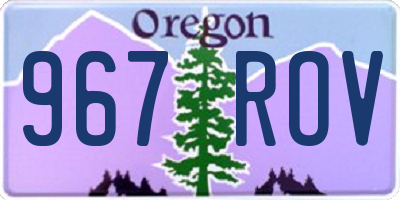 OR license plate 967ROV