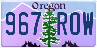 OR license plate 967ROW