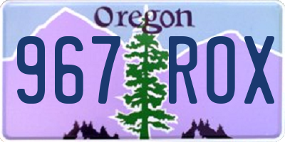 OR license plate 967ROX