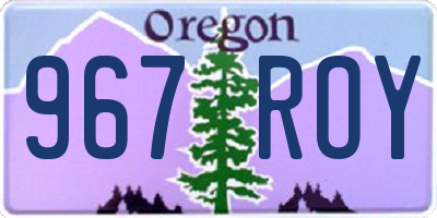 OR license plate 967ROY