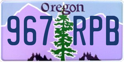 OR license plate 967RPB