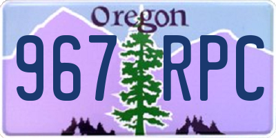 OR license plate 967RPC