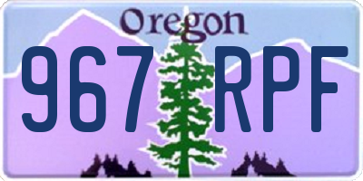 OR license plate 967RPF
