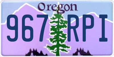 OR license plate 967RPI
