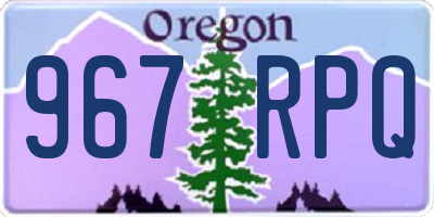 OR license plate 967RPQ