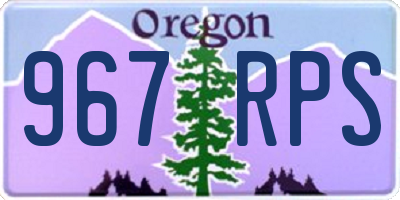 OR license plate 967RPS