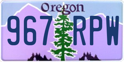 OR license plate 967RPW