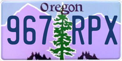 OR license plate 967RPX
