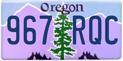 OR license plate 967RQC