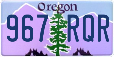 OR license plate 967RQR
