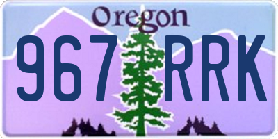 OR license plate 967RRK